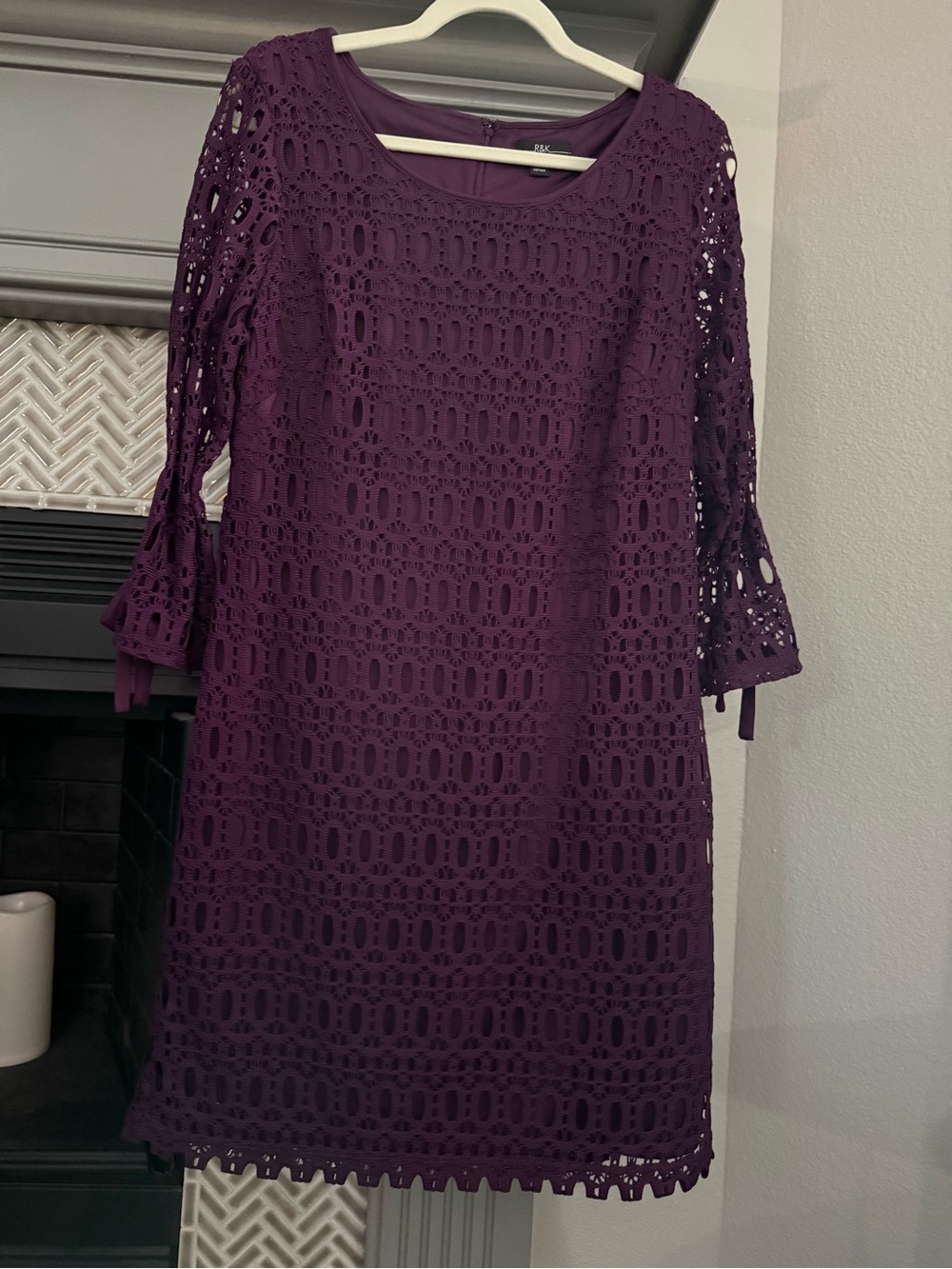 R&K Crochet Midi Dress in Plum